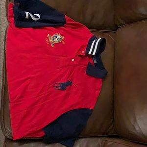 Red/navy polo